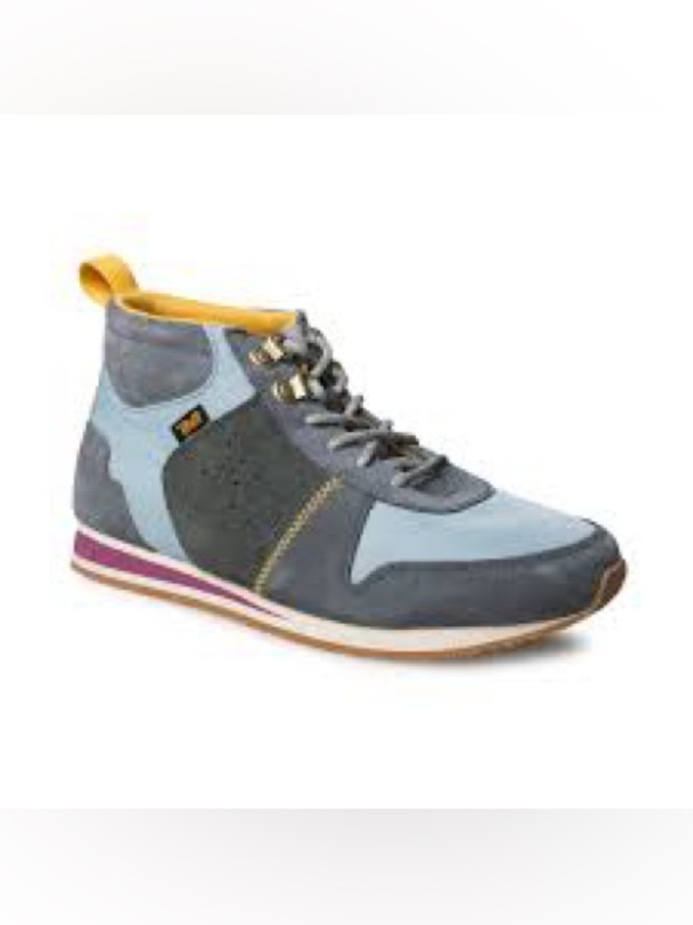 Teva Highside ‘84 Mid Women’s Suede Sneaker Boots Blue Gray Yellow Retro 6.5
